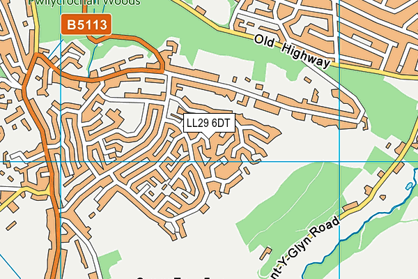 LL29 6DT map - OS VectorMap District (Ordnance Survey)