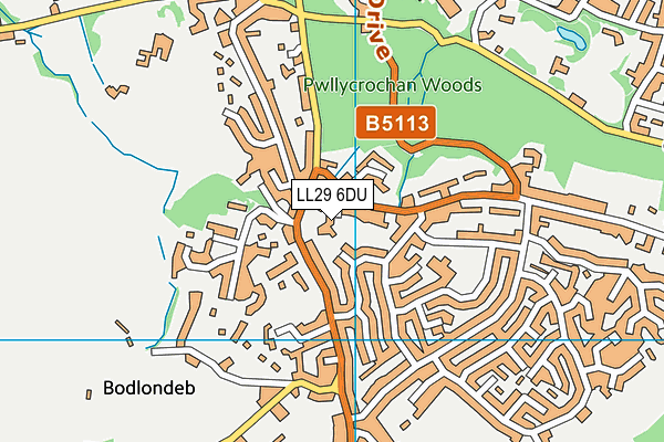 LL29 6DU map - OS VectorMap District (Ordnance Survey)