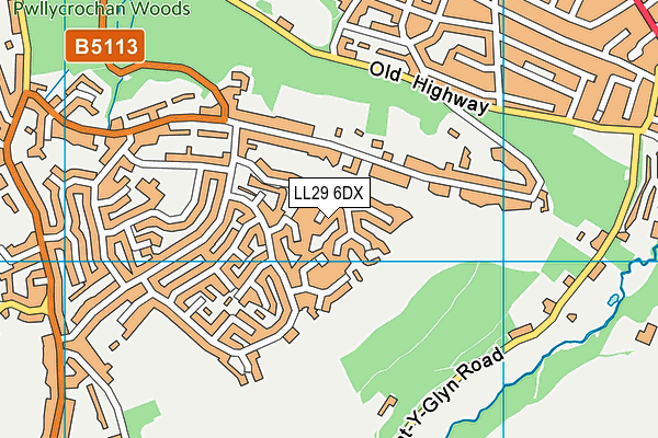 LL29 6DX map - OS VectorMap District (Ordnance Survey)