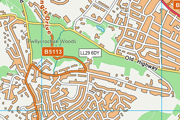 LL29 6DY map - OS VectorMap District (Ordnance Survey)