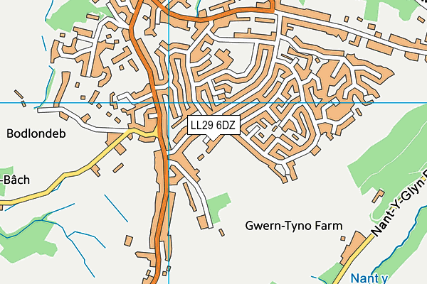 LL29 6DZ map - OS VectorMap District (Ordnance Survey)