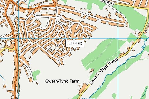 LL29 6ED map - OS VectorMap District (Ordnance Survey)