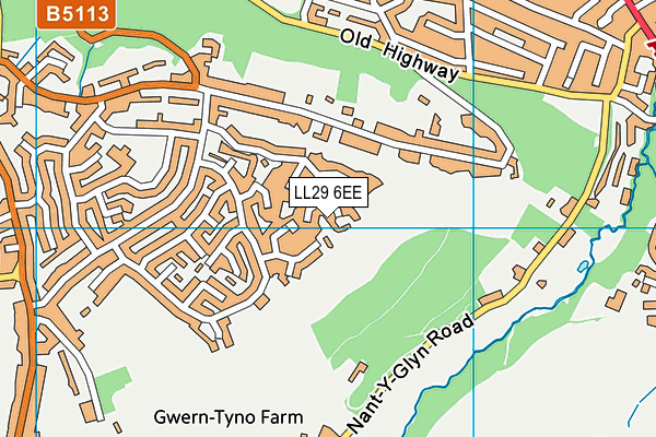 LL29 6EE map - OS VectorMap District (Ordnance Survey)