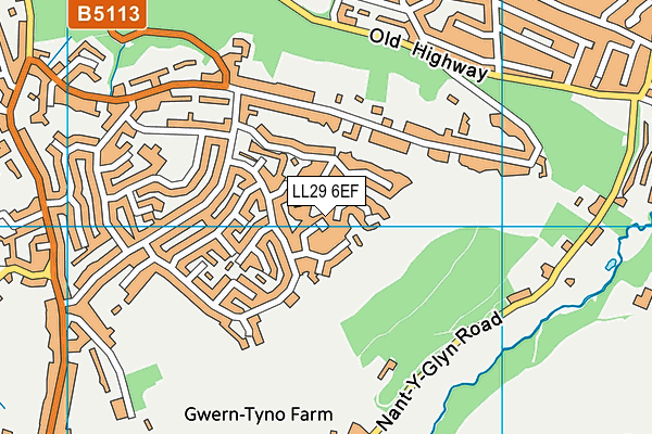 LL29 6EF map - OS VectorMap District (Ordnance Survey)