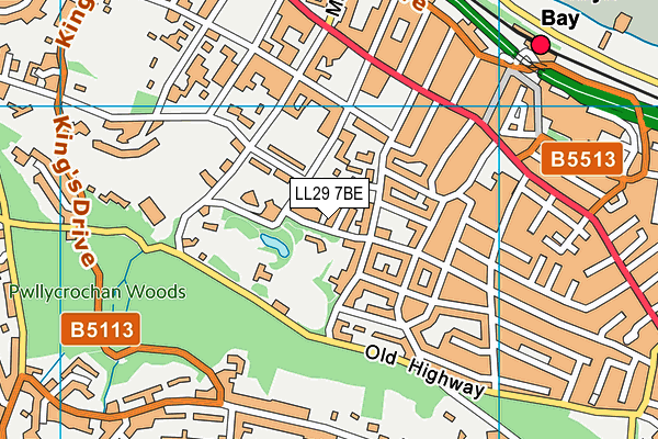 LL29 7BE map - OS VectorMap District (Ordnance Survey)