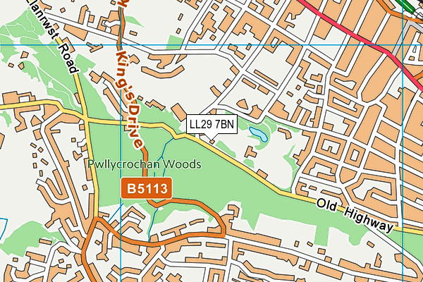 LL29 7BN map - OS VectorMap District (Ordnance Survey)