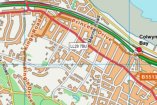 LL29 7BU map - OS VectorMap District (Ordnance Survey)