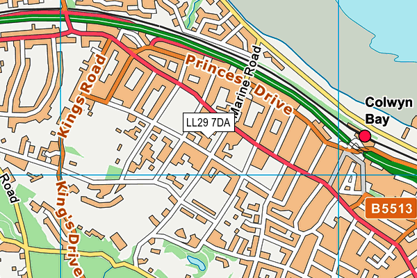LL29 7DA map - OS VectorMap District (Ordnance Survey)