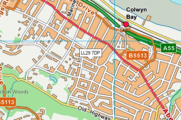 LL29 7DP map - OS VectorMap District (Ordnance Survey)