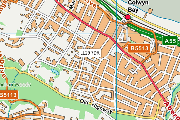 LL29 7DR map - OS VectorMap District (Ordnance Survey)