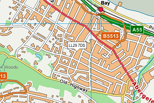 LL29 7DS map - OS VectorMap District (Ordnance Survey)