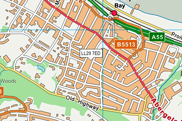 LL29 7ED map - OS VectorMap District (Ordnance Survey)