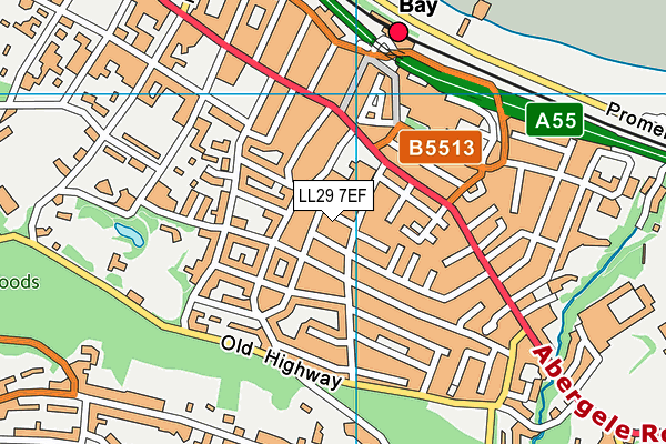 LL29 7EF map - OS VectorMap District (Ordnance Survey)