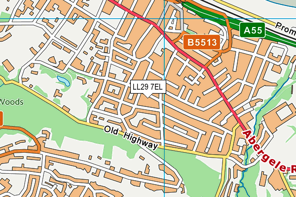 LL29 7EL map - OS VectorMap District (Ordnance Survey)