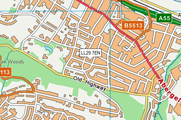 LL29 7EN map - OS VectorMap District (Ordnance Survey)