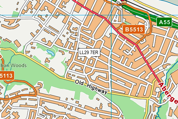 LL29 7ER map - OS VectorMap District (Ordnance Survey)