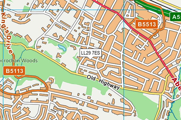 LL29 7ES map - OS VectorMap District (Ordnance Survey)