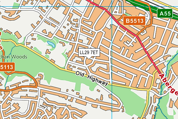 LL29 7ET map - OS VectorMap District (Ordnance Survey)