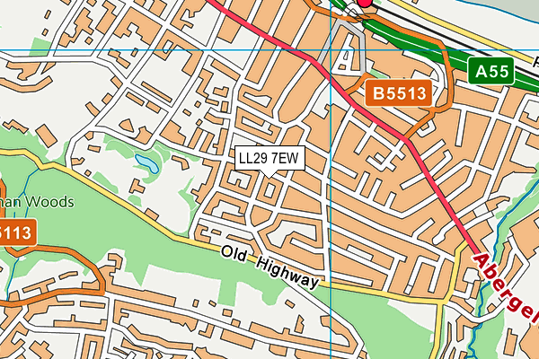 LL29 7EW map - OS VectorMap District (Ordnance Survey)