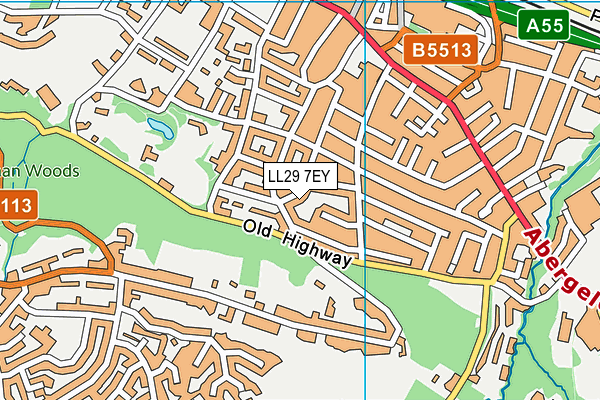 LL29 7EY map - OS VectorMap District (Ordnance Survey)