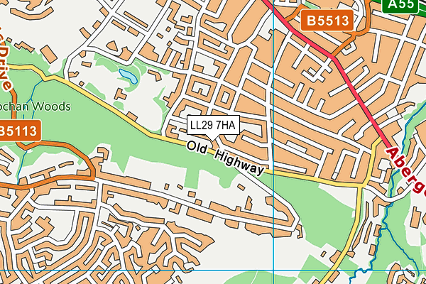 LL29 7HA map - OS VectorMap District (Ordnance Survey)