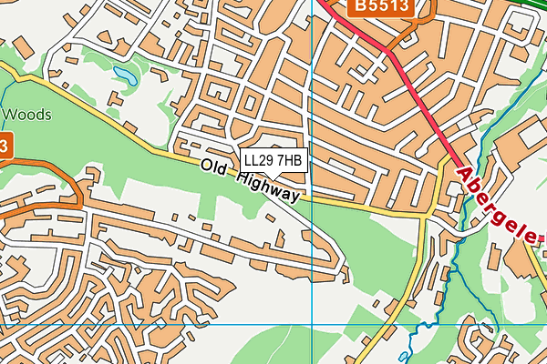 LL29 7HB map - OS VectorMap District (Ordnance Survey)
