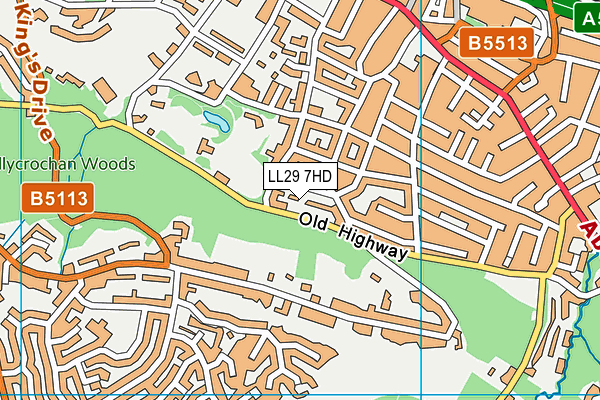 LL29 7HD map - OS VectorMap District (Ordnance Survey)