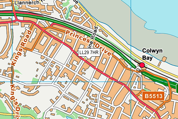 LL29 7HR map - OS VectorMap District (Ordnance Survey)