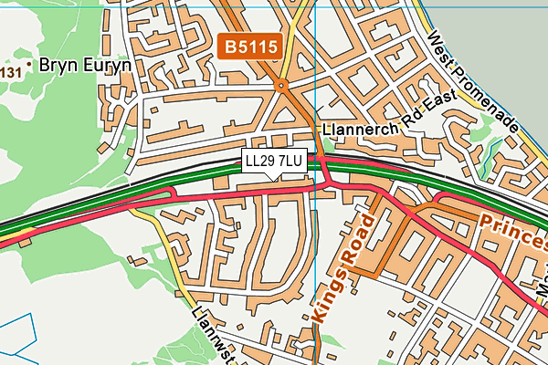 LL29 7LU map - OS VectorMap District (Ordnance Survey)