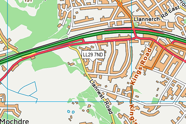 LL29 7ND map - OS VectorMap District (Ordnance Survey)