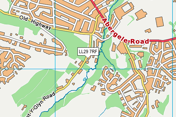LL29 7RF map - OS VectorMap District (Ordnance Survey)