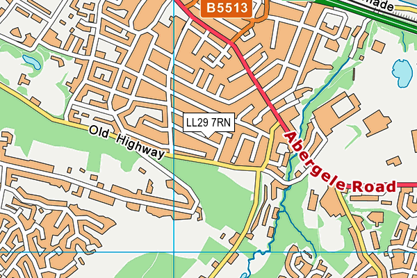 LL29 7RN map - OS VectorMap District (Ordnance Survey)
