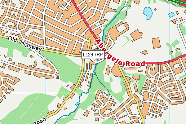 LL29 7RP map - OS VectorMap District (Ordnance Survey)