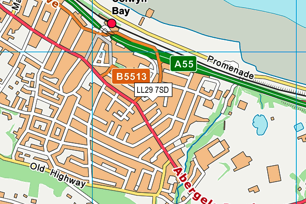 LL29 7SD map - OS VectorMap District (Ordnance Survey)