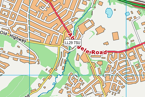 LL29 7SU map - OS VectorMap District (Ordnance Survey)