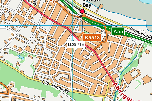 LL29 7TE map - OS VectorMap District (Ordnance Survey)