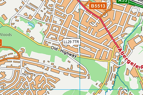 LL29 7TR map - OS VectorMap District (Ordnance Survey)