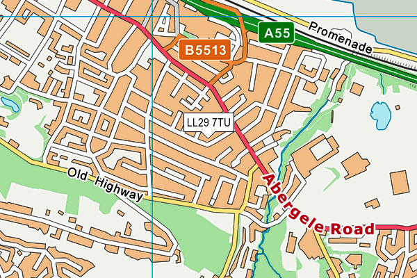 LL29 7TU map - OS VectorMap District (Ordnance Survey)