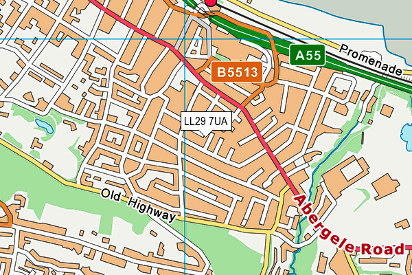 LL29 7UA map - OS VectorMap District (Ordnance Survey)