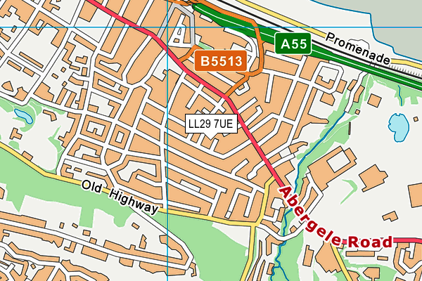 LL29 7UE map - OS VectorMap District (Ordnance Survey)