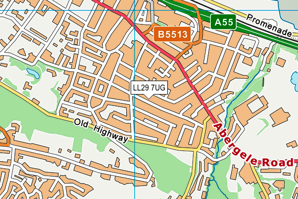 LL29 7UG map - OS VectorMap District (Ordnance Survey)