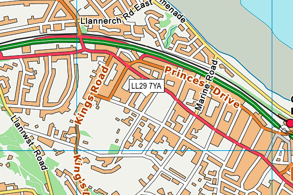 LL29 7YA map - OS VectorMap District (Ordnance Survey)