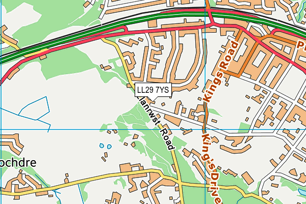 LL29 7YS map - OS VectorMap District (Ordnance Survey)