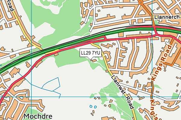 LL29 7YU map - OS VectorMap District (Ordnance Survey)