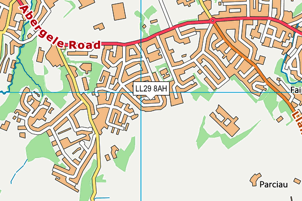 LL29 8AH map - OS VectorMap District (Ordnance Survey)