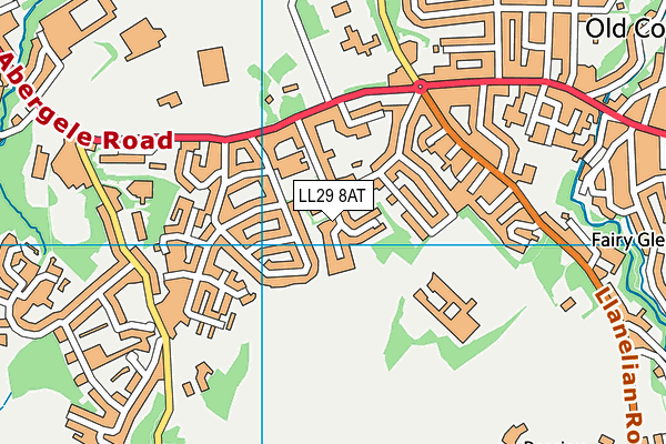 LL29 8AT map - OS VectorMap District (Ordnance Survey)