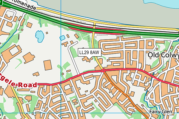 LL29 8AW map - OS VectorMap District (Ordnance Survey)