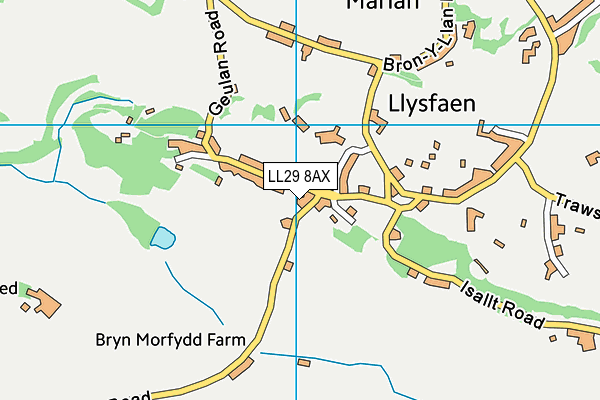 LL29 8AX map - OS VectorMap District (Ordnance Survey)