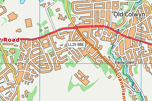 LL29 8BE map - OS VectorMap District (Ordnance Survey)