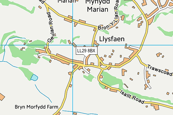 LL29 8BX map - OS VectorMap District (Ordnance Survey)